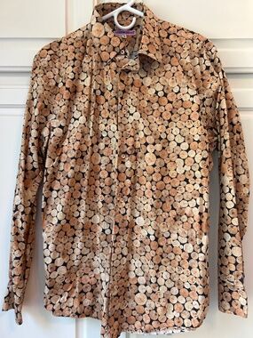 Coton Doux Button Down Long Sleeve Shirt 41/16 Wood Tree Design